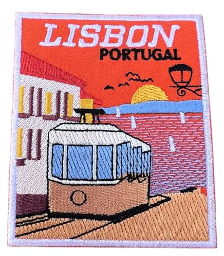 Aufnäher zum Aufbügeln oder Aufnähen, Motiv: Lissabon, Portugal, 8,9 cm, für Reisen, Europa, Souvenir, Urlaub, Emblem, Geschenkflicken von Generic