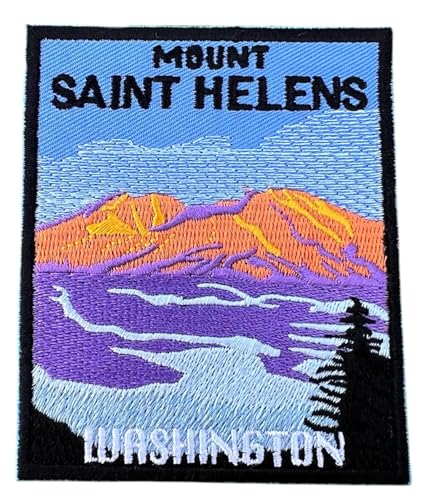 Aufnäher zum Aufbügeln oder Aufnähen, Motiv: Mount Saint Helens Washington (8,9 cm), Reise-Souvenir, USA, Urlaub, Wandern, Wanderweg, Geschenkflicken von Generic