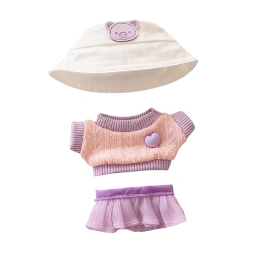 Ausgestopfter Puppenpullover Und Rock. Machen Sie Ihre Eigenen Puppen. Pädagogische Kleidung, Mode für Kinder. Plüschpuppenkleidung für 6,69 Zoll Pup, Violetter Rock Und Hut von Generic