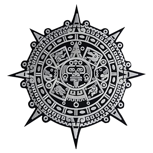 Azteken-Kalender groß Rückseite Patch Bügelbild Aufbügler Aufnäher von MakeMyPatch