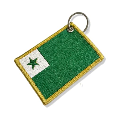 BD0179-001 Esperanto bestickter Flaggenaufnäher, 7,6 x 5,1 cm (C), Schlüsselanhänger von Generic