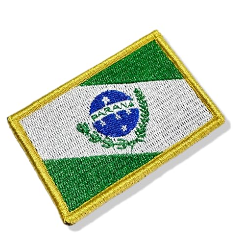 BE0174-001 Paraná Brasilien bestickte Flagge Patch 7,6 x 5,1 cm (B) Hakenverschluss von Generic