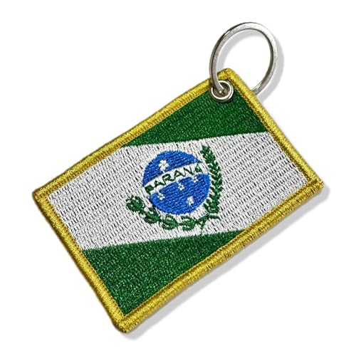 BE0174-001 Paraná Brasilien bestickte Flagge Patch 7,6 x 5,1 cm (C) Schlüsselanhänger von Generic