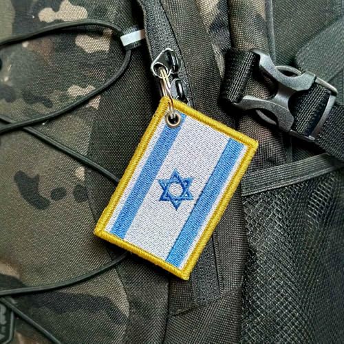 BP0009-001 Aufnäher mit Israel-Flagge, bestickt, 7,6 x 5,1 cm (C) Schlüsselanhänger von Generic