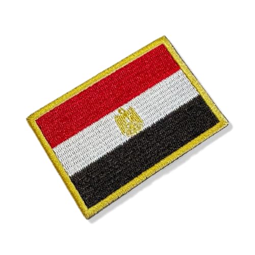 BP0069-001 Aufnäher mit ägyptischer Flagge, bestickt, 7,6 x 5,1 cm (A), zum Bügeln oder Nähen von Generic