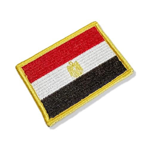 BP0069-001 Aufnäher mit ägyptischer Flagge, bestickt, 7,6 x 5,1 cm (B), Hakenverschluss von Generic