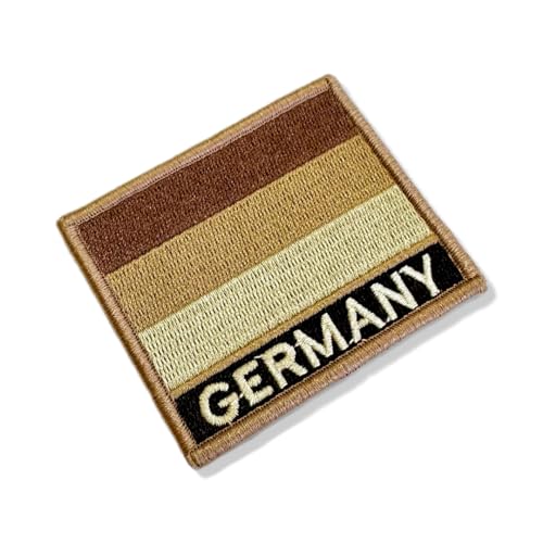 BP0081N-004 Aufnäher mit Deutschland-Flagge, 7,6 x 6,3 cm (B) mit Hakenverschluss, Hellbraun von Generic