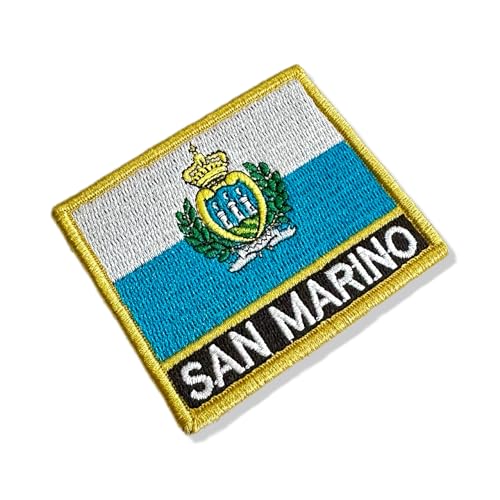 BP0091N-001 San Marino Stickerei Flagge Patch 7,6 x 6,3 cm (B) Hakenverschluss von Generic