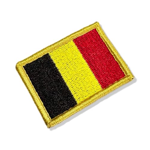 BP0215-011 Belgien Stickerei Flagge Patch 5,7 x 3,8 cm (B) Hakenverschluss von Generic