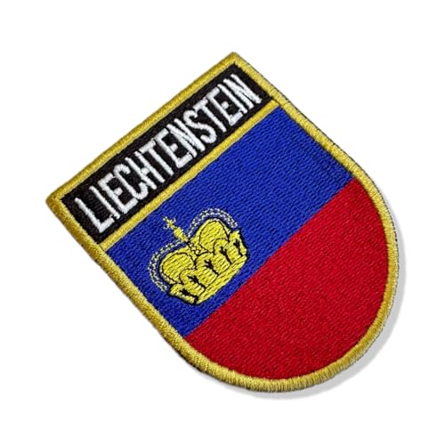 BP0424E-001 Aufnäher mit Liechtenstein-Flagge, bestickt, 6,7 x 8,9 cm (A), zum Aufbügeln oder Nähen von Generic