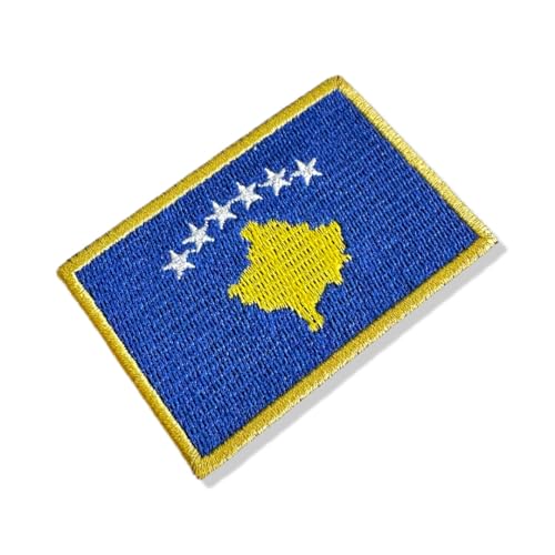 BP0433-001 Aufnäher mit kosovobestickter Flagge, 7,6 x 5,1 cm (A), zum Bügeln oder Nähen von Generic