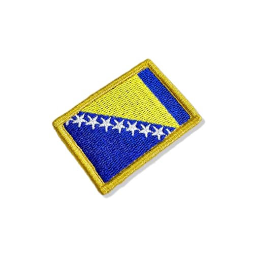 BP0438-011 Bosnien und Herzegowina bestickte Flagge, 5,7 x 3,8 cm (B) Hakenverschluss von Generic