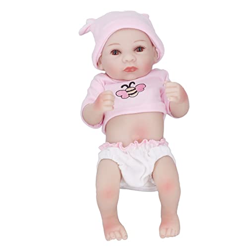 Babypuppen, Weiche Silikonpuppe, 28 cm, Simulierte Babymädchenpuppe, Weiches Silikon, Tolles Handgefühl, Spielzeugpuppe für Zuhause, Spielzeug für (Mädchen mit offenen Augen) von Generic