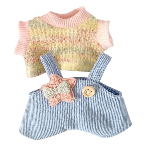 Babypuppenkleidung, Kleidung für Plüschtiere | Kreativer Plüsch-Puppenoverall, modisches Puppen-Outfit,Stilvolles Puppenkleidungszubehör, Puppenkleidungsanzug für 15 cm große Plüschpuppen von Generic