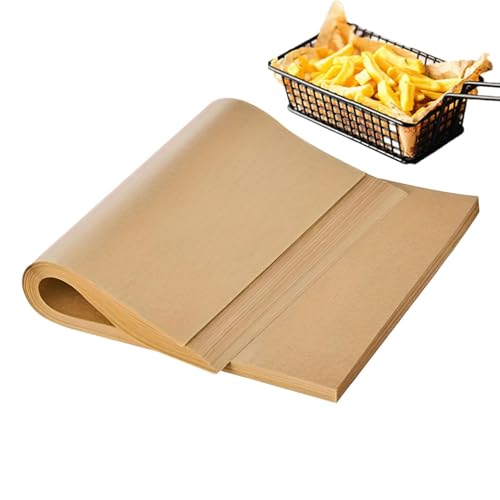 Backpapier – Lebensmittelverpackungspapier, Blätter mit 200 Stück | Abdeckungen für Lebensmittelkörbe mit vorgeschnittenem Pergament beschichtet | Traditionelles Geschenkpapier für sichere Brötchen von Generic