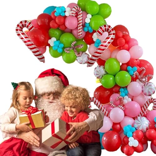 Ballon Kit - Rot Grün Weihnachten Ballon Girlande Bogen Kit - Klassische und sichere Weihnachtsfeier Dekoration Ballongirlande Kit Weihnachtsballon Girlande Kit von Generic