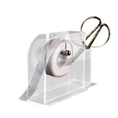 Bandspender – Vielseitiger Bastelspender, Durchsichtiges Bandhalter-Organizer-Rack | Mehrzweck-Etikettenspender, Aufkleberhalter, Band-Organizer Für Bastelraum, Konditorei, Blumenladen von Generic