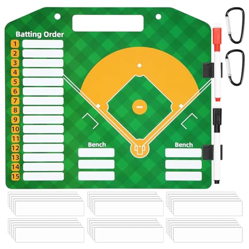 Baseball Programmiertafel trocken abwischbar, Baseball-Briefbeschwerer für Trainer – leicht löscht magnetische Pirogentafel – magnetisch, 2 Marker enthalten, Anzeige d von Generic