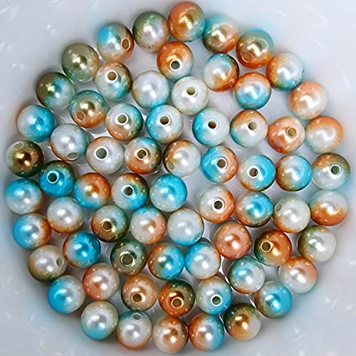 Bastelperlen bunt schimmernd 1000 Stück, 3mm, blau, orange, weiß - kuststoff Regenbogen Wachsperlen glänzend Drahtsterne Perlenkette basteln DIY Perlen Acryl Set groß Armband Schmuck von Generic