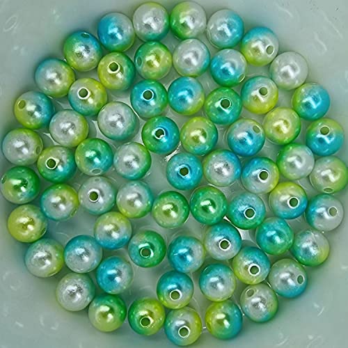 Bastelperlen bunt schimmernd 1000 Stück, 3mm, weiß, grün - kuststoff Regenbogen Wachsperlen glänzend Drahtsterne Perlenkette basteln DIY Perlen Acryl Set groß Armband Schmuck von Generic