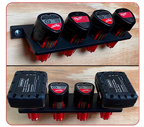 Batteriehalter für Milwaukee M12 | 12V Batteriehalter Milwaukee | Batterieaufbewahrung für Milwaukee | Wandhalterung für Milwaukee 12V Batterien von Generic