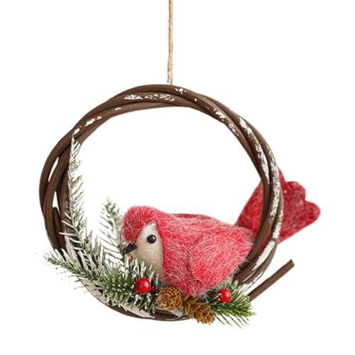 Baumschmuck – Christbaumschmuck für Weihnachtsbäume, Strickstoff, Weihnachtsdekoration | Kreative Vogelschmuck aus Stoff, hängende Fensterdekorationen von Generic