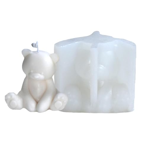 Bear Molds - Cute Bear Scented Candle Mold, Droppers and Wrappers Card | Food Grade Chocolate Candy Gummy Molds Animal Bear Mold Candle Making Molds for Candles Home Decoration Resin von Generic