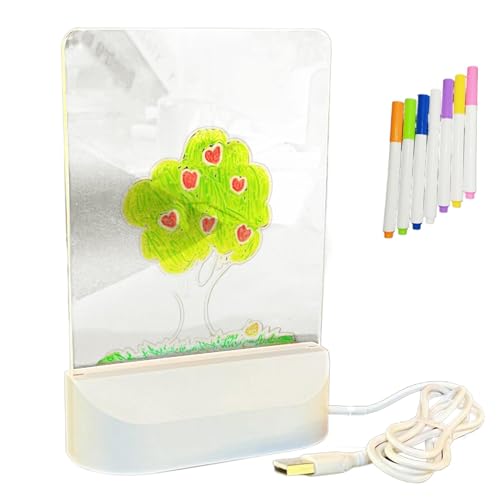 Beleuchtete Acryl-Nachrichtentafel - 5 X6,7 Zoll LED Zeichentisch, Wiederbeschreibbare Nachrichtenwand Nachtlicht Mit 7 Stiften Für Schulhaus, Raum, Schreibtisch Beleuchtete Acryl-Nachrichtentafel - 5 X6,7 Zoll LED Zeichentisch, Wiederbeschreibbare Nachrichtenwand Nachtlicht Mit 7 Stiften Für Schulhaus, Raum, Schreibtisch von Generic