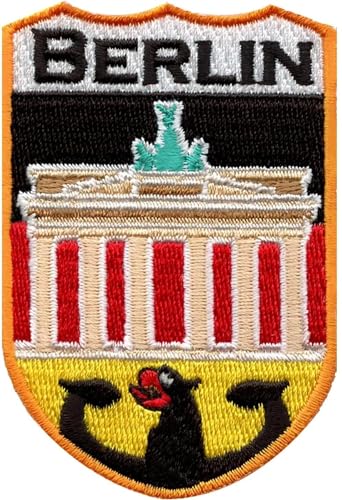 Berlin Deutschland Schild Patch (7,6 cm) bestickt zum Aufbügeln oder Aufnähen Abzeichen Reise Europa Souvenir Emblem für Rucksäcke, Hüte, Taschen, Handwerk DIY Geschenk Patches von Generic