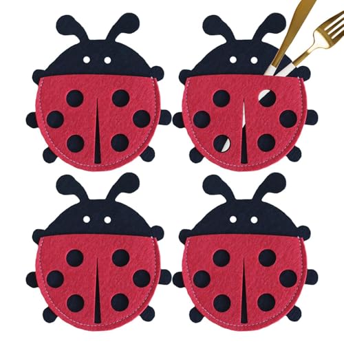 Bestecktasche Filz Ostern Besteckhalter Utensilienhalter Ostern Utensilienhalter Utensilienhalter für Besteckhalter Ostern Marienkäfer Schutzhülle für Löffel Cartoon Bestecktasche Filz Ostern Besteckhalter Utensilienhalter Ostern Utensilienhalter Utensilienhalter für Besteckhalter Ostern Marienkäfer Schutzhülle für Löffel Cartoon von Generic