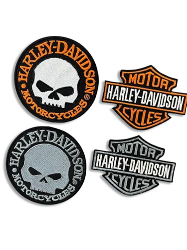 Bestickte Harley-Aufnäher für Jacke/Weste, zum Aufnähen oder Aufbügeln, 4 Stück (10,2 cm) von Generic