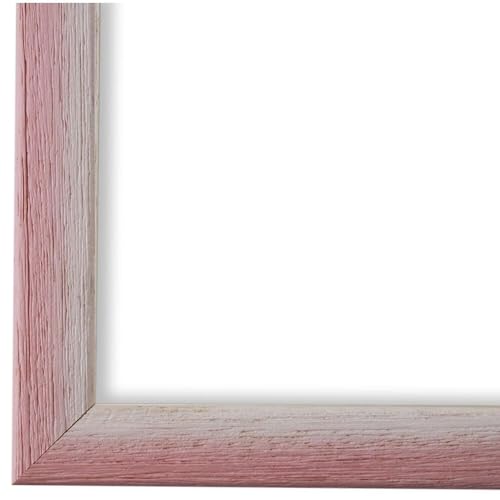 Bilderrahmen Rosa Pink Weiß 50x70-50x70 cm - Modern, Shabby, Vintage - Alle Größen - handgefertigter Echt-Holz Rahmen - München von Generic