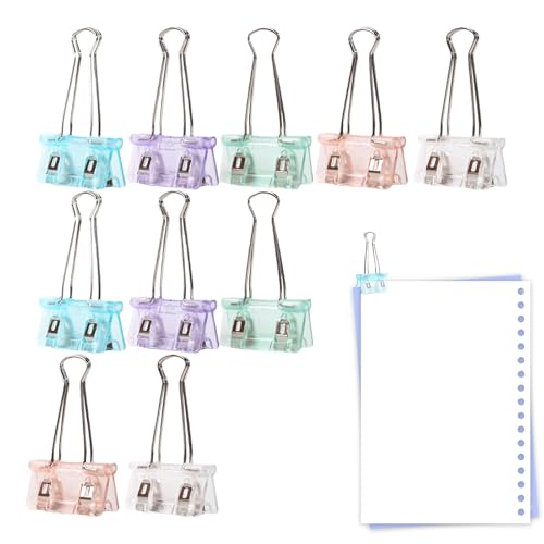 Binder-Clip-Set, niedliche Binder-Clips - Faltbare transparente Büroklammern - Tragbare, verschleißfeste Büroklammer, niedliche Büroklammern für das Heimstudium im Klassenzimmer von Generic