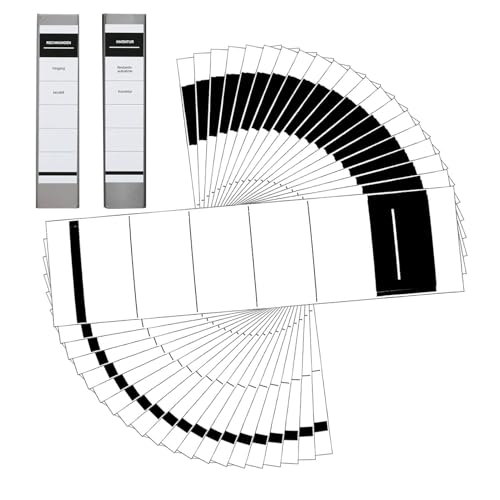 Binder Labels Spine – Dateiordner-Beschriftungsaufkleber | Mehrfach verwendbare beschreibbare Ordneraufkleber, Set mit 100 selbstklebenden Ordneranhängern für Unternehmen, Schule, Ordneretikettenaufkl von Generic