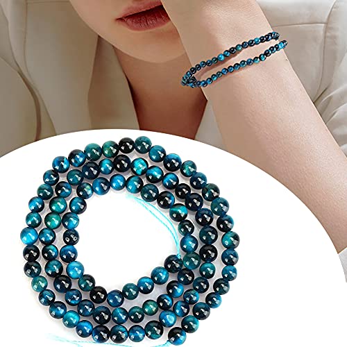 Blaue Tigerauge-Perlen, 4 Mm, Naturstein, Blaues Tigerauge, Runde Perlen, Naturstein, Blaue Tigerauge-Perlen, Tigerauge-Perlen, DIY-Schmuck, Armbandherstellung, Zubehör (4 mm, 92 von Generic