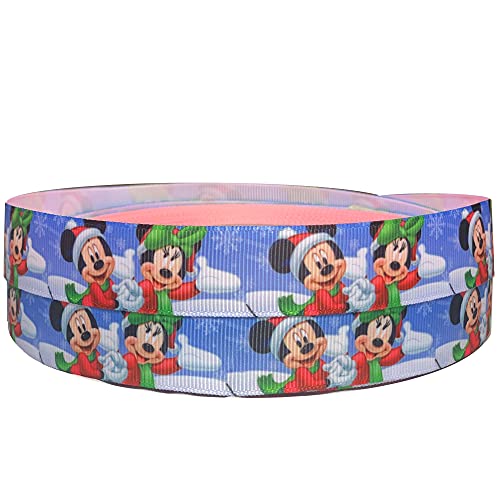 Blue Mickey & Mouse Weihnachtsband, 2 m x 22 mm breit, ideal für Accessoires, Kuchendekoration, Schleifen, Aufsätze oder Verpacken von Taschen von My Ribbon Laces