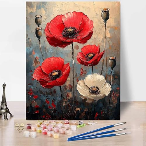 Blumen Malen Nach Zahlen Erwachsene Anlage Malen Nach Zahlen Kreativ Set Erwachsene 30 x 40 cm, Leinwand Ölgemälde Bastelset mit Pinsel und Farben für Deko, Geschenke für Frauen, Ohne Rahmen -XY395 Blumen Malen Nach Zahlen Erwachsene Anlage Malen Nach Zahlen Kreativ Set Erwachsene 30 x 40 cm, Leinwand Ölgemälde Bastelset mit Pinsel und Farben für Deko, Geschenke für Frauen, Ohne Rahmen -XY395 von Generic