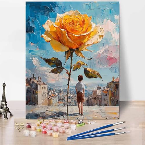 Blumen Malen Nach Zahlen Erwachsene Rose Malen Nach Zahlen Kreativ Set Erwachsene 60×80cm, Leinwand Ölgemälde Bastelset mit Pinsel und Farben für Zimmer Deko, Geschenke für Frauen, Ohne Rahmen -XY43F Blumen Malen Nach Zahlen Erwachsene Rose Malen Nach Zahlen Kreativ Set Erwachsene 60×80cm, Leinwand Ölgemälde Bastelset mit Pinsel und Farben für Zimmer Deko, Geschenke für Frauen, Ohne Rahmen -XY43F von Generic