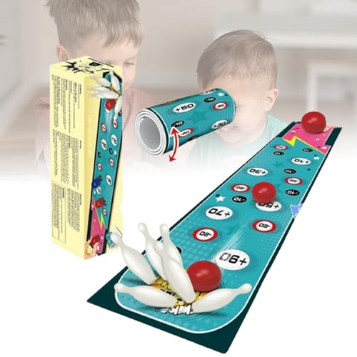 Bowling Brettspiel Curling Sport Indoor Freizeit Eltern Kind Interaktives Spiel Bowling Kinder Brettspiel Spielzeug SCg274 (Sky Blue, 120x30x2cm) von Generic