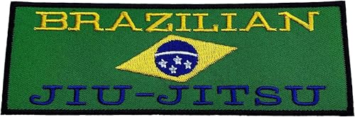 Brasilianischer Jiu-Jitsu-Aufnäher (15,2 cm), grün, bestickt, zum Aufbügeln oder Aufnähen, BJJ Kimono, GI Grappling, Kampfsport-Emblem, Jiu-Jitsu-Geschenk-Patches von Generic