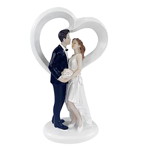 Braut Und Bräutigam Figur – Dekorativer Hochzeitstortenaufsatz, Hochzeitstortenfiguren Aus Kunstharz | Elegante Braut- Und Bräutigamstatuen, Niedliche Ornamente Für Partygeschenke, Esstischdekoration, von Generic