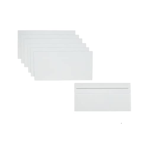 Briefumschläge DIN lang ohne Fenster | 110x220mm | weiß Versandtaschen Briefkuvert Kuvert Umschläge DIN lang selbstklebend 1000 Stück von Generic