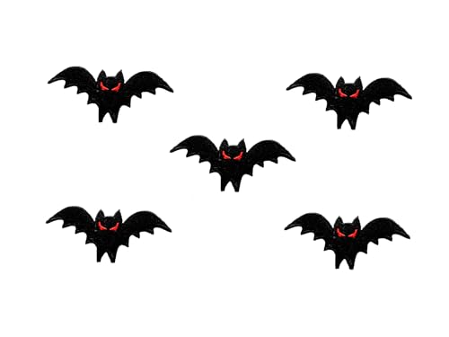 Bru_289 Set von 5 winzigen Mini schwarz bösen Fledermaus Vampir Halloween Cute Cartoon Logo 1 Patches Cartoon Aufbügler bestickte Applikation Badge Schild Patches Kleidung Kostüm von Generic