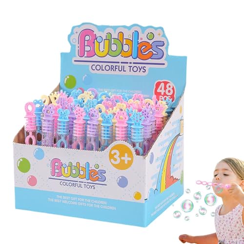 Bubble -Set für Kinder, Bubble Tubes für Kinder,48x Hochzeitsfeier Bubble Stick Set | Kleine farbenfrohe Schaumstoffflüssigkeits -Partyversorgungen für Karnevalspreise von Generic