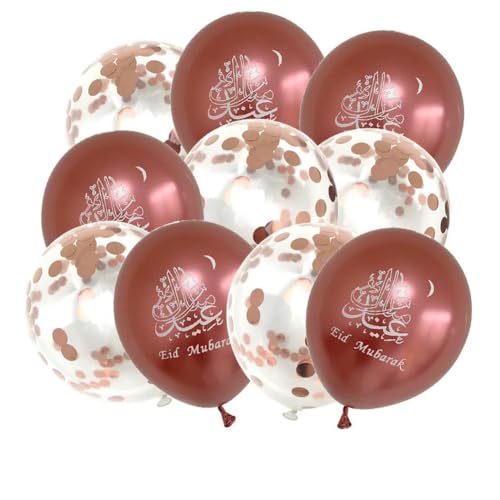 Buchstaben Folienballon 1Set Eid Mubarak Folienballons Ramadan Kareem Dekorationen Sterne Mond Helium Ballon -10pcs set_b-as picture von Generic