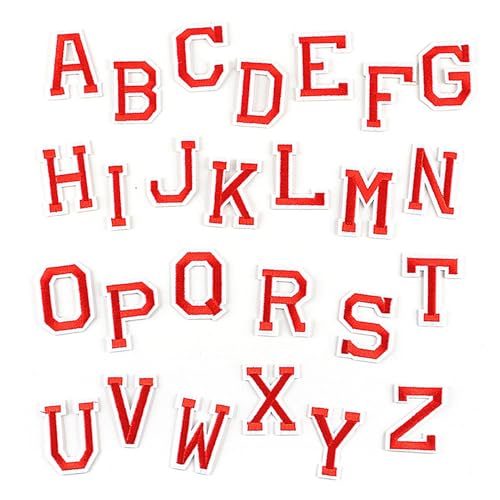 Buchstaben Patches - Stoffbuchstaben Patches, 26 Stück Alphabet Patches | Bestickte Buchstaben Patches | Kreative Buchstaben Iron on Briefe Patches | Bestickte Patches zum Aufnähen für Hemden von Generic