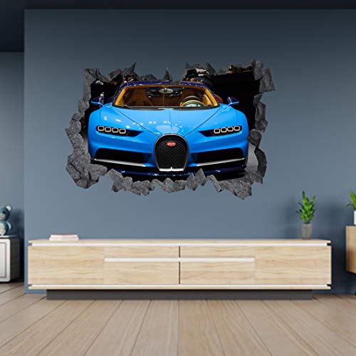 Bugatti Chiron 3D-Wandaufkleber, Motiv "Loch in the Wall", C-Effekt, 105 x 69 cm von Generic
