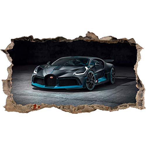 Bugatti Veyron Wandaufkleber, 3D-Loch in der Wand, 125cm x 69cm von Generic