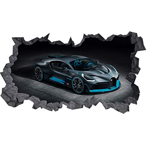 Bugatti Veyron Wandaufkleber, 3D-Loch in der Wand, C-Effekt, 125cm x 69cm von Generic
