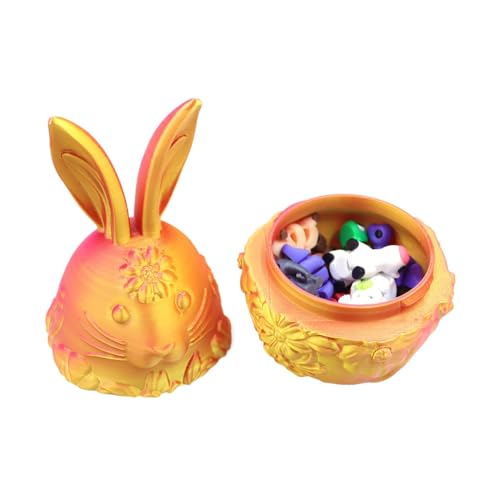 Bunny Ostereier, Ostereier gefüllt | Tragbare 3D -gedruckte kleine Haseneier,Osterkorb Stuffers, Osterhome Schreibtischdekor, leeres Osterspielzeug für Kinder und Erwachsene von Generic